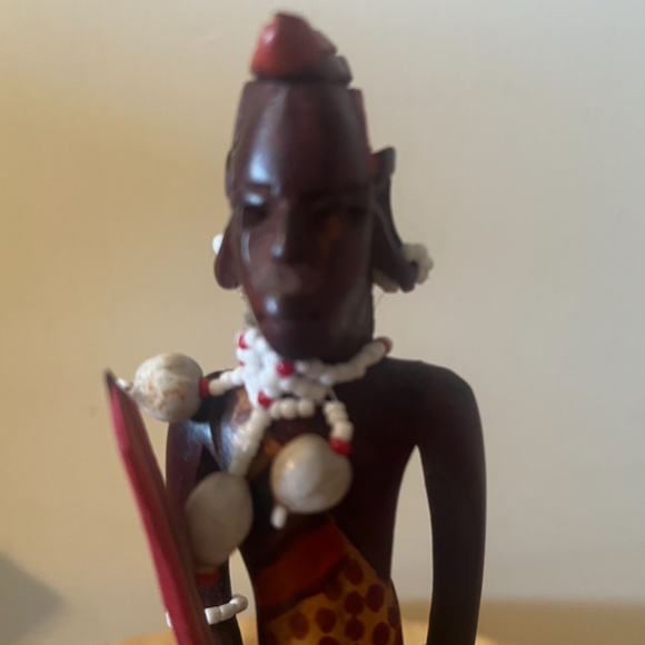 Set of two vintage hand carved tribal / Aztec statues decor EUC - Picture 2 of 6